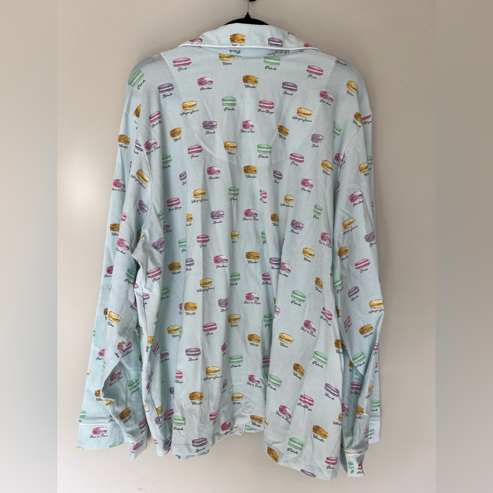 BedHead Pajamas 2X Macaron Print Pajama Set Blue Parisian Macarons PJs - Picture 6 of 9